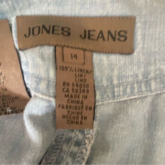 Vintage Jones Jeans Y2K Linen Denim Mini Skirt Size 14 - Picture 5 of 8